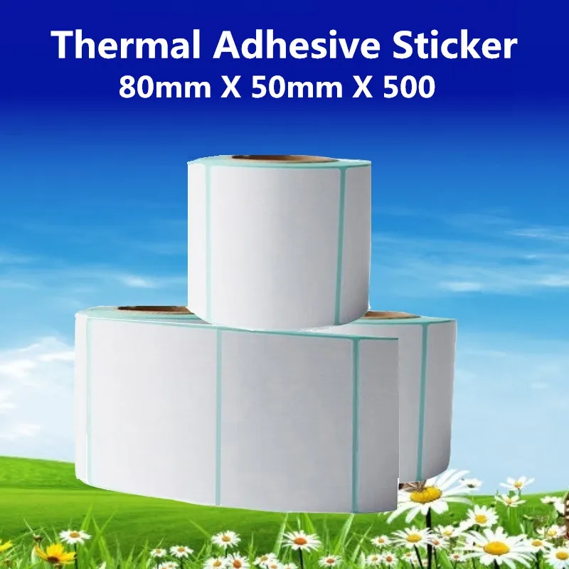 80*50*500pcs per roll Thermal Label Adhesive Stickers 80mm X 50mm Sensitive Sticker Barcode Printer Labels | Компьютеры и офис