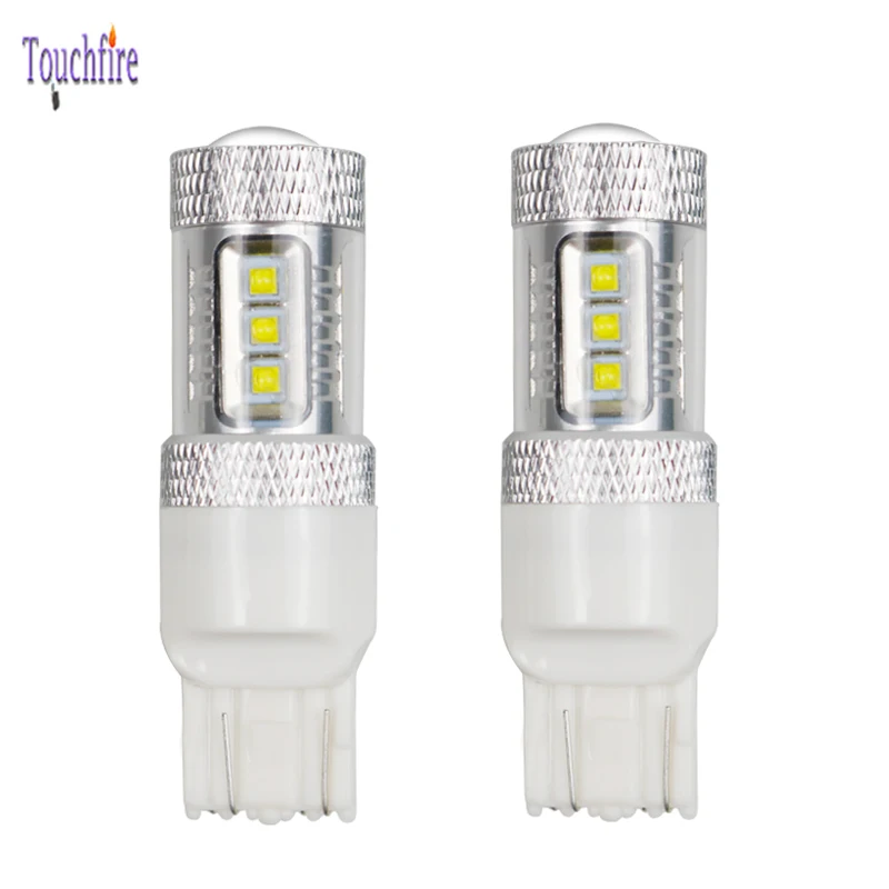 10 шт. P21W 1156 BA15S 1157 BAY15D T20 W21W WY21W 80W Canbus Нет Ошибка светодиодный автомобиль лампа 2800Lm 12