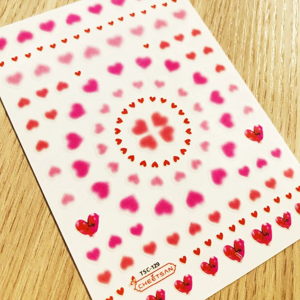 

TSC series Tsc-129 dream pink heart 3d nail art stickers decal cheetsan brand template diy nail tool decorations