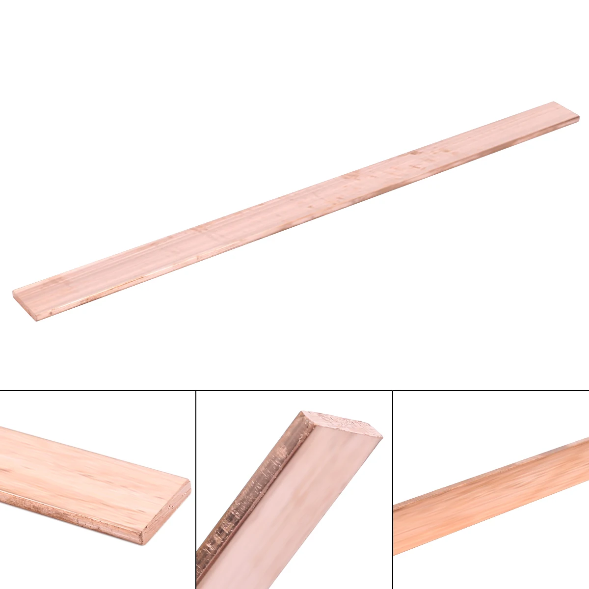 New 1pc 99.6% Copper Strip T2 Purple Cu Flat Bar Durable Plate Metal Anti-corrosion Stick Accessory for Electrical Appliances