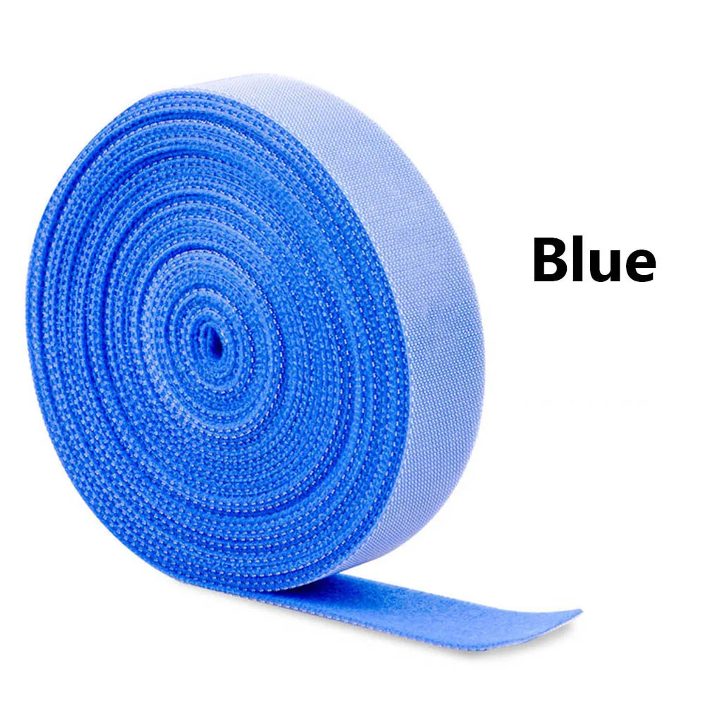 1 шт. нейлоновые кабельные стяжки органайзер для сматывания шнуров ремень USB держатель кабеля протектор наушников мышь провода управление для дома и офиса - Цвет: blue