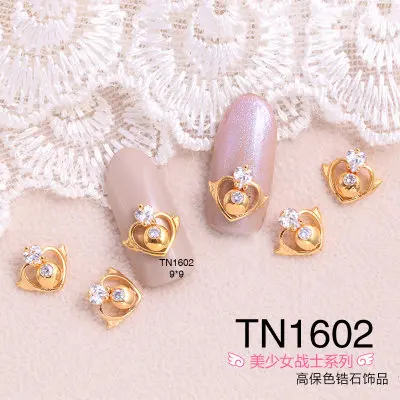 10 шт 3D металлические циркониевые украшения для дизайна ногтей, серия Сейлор Мун, украшения для ногтей высшего уровня, циркониевые стразы, маникюрные алмазные подвески - Цвет: TN1602