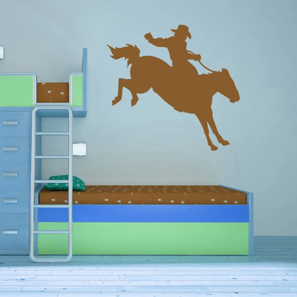 Rodeo Star Bucking Bronco ковбойские западные настенные виниловые наклейки Домашнее