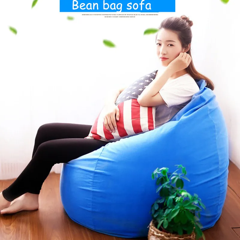 Bean Bag Диван Обложка стулья ленивый сиденье Puff кровати ткань для флокирования уютное кресло-мешок диваны без наполнителя лежак сиденье