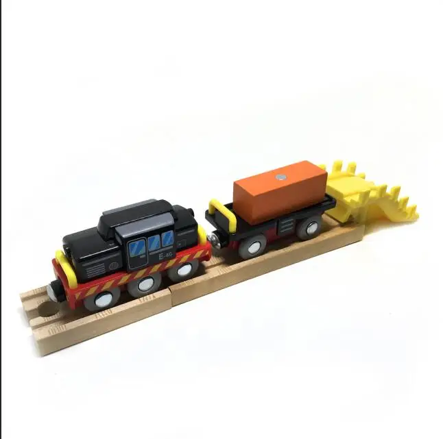 Деревянная док погрузочный кран грузовой корабль сцена подходит для поезда brio трек детский трек серии игрушки аксессуары - Цвет: Orange block