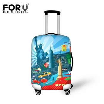 

FORUDESIGNS New York Style Protective Luggage Cover For 18-30 Inch Travel Trolley Elastic Waterproof Suitcase Dust Rain Cover