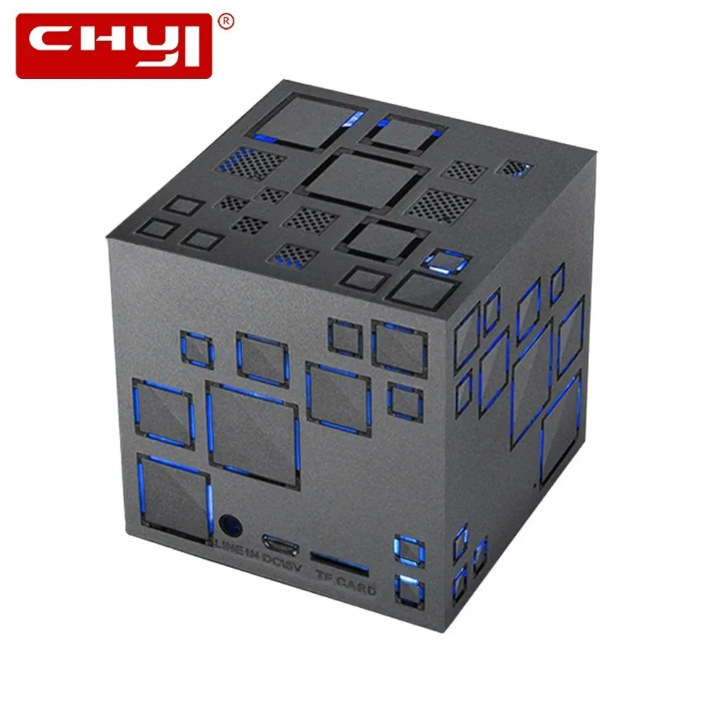 

CHYI Wireless Bluetooth Speaker BT 4.0 LED Colorful Backlight Stereo Subwoofer Loudspeaker Built-in Mic Hands-Free Music Cube PC