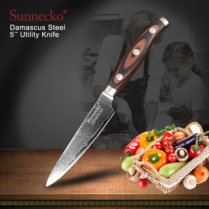 SUNNECKO 5 шт. Кухня Santoku принадлежности для шеф повара набор ножей карвинга японской