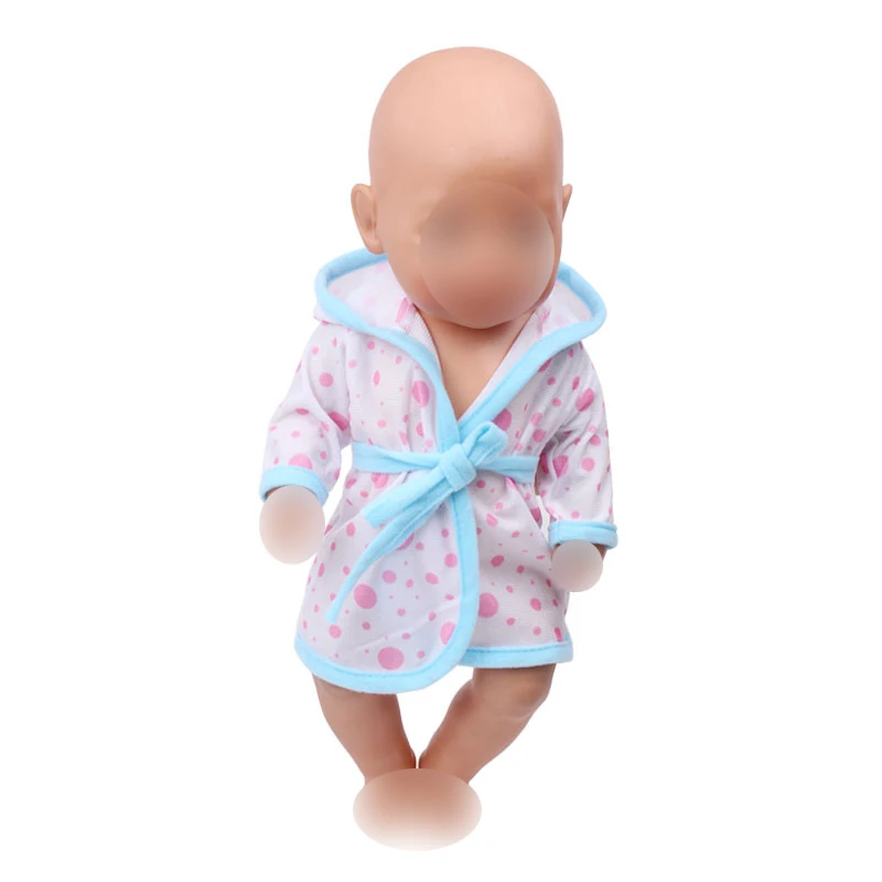 43 см Детские куклы Одежда для новорожденных Пижамный костюм халат банное полотенце платье детские игрушки подходят американским 18 дюймов девочка кукла f550