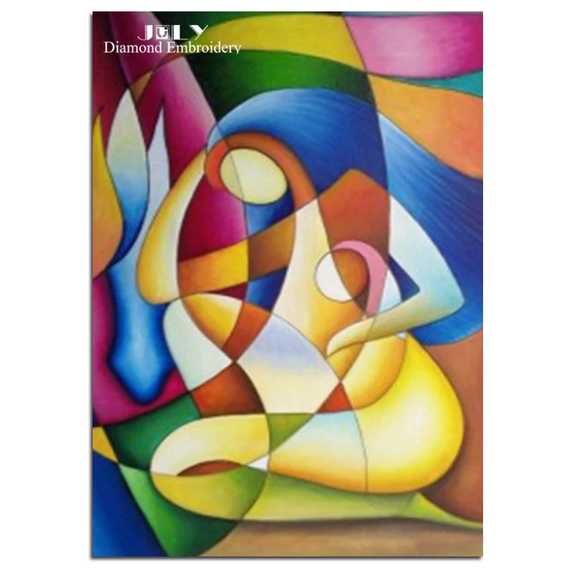 Berlian lukisan cross stitch menjahit orang abstrak bordir 