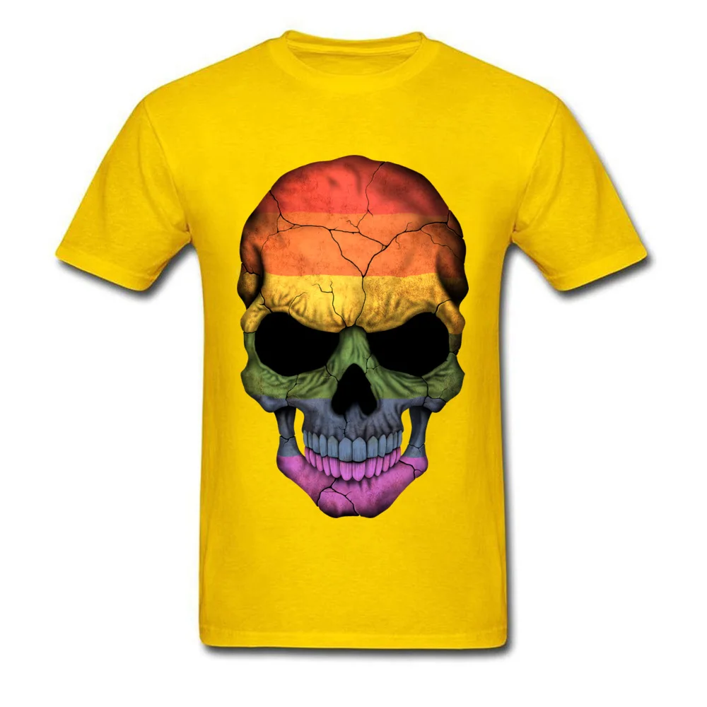 Gay Pride Rainbow Flag Skull_yellow