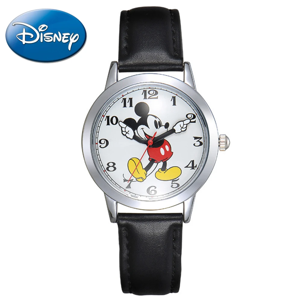 Disney children Mickey mouse cartoon watch Best fashion casual simple digital style quartz round leather watches
