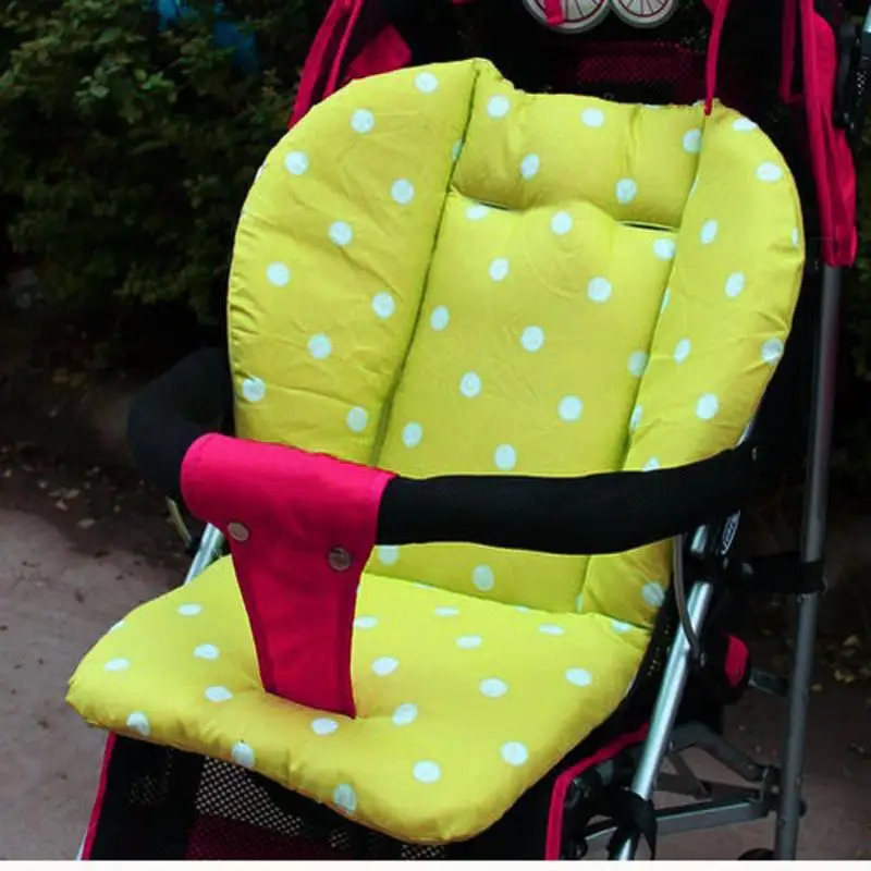 Для малышей сиденье коляски Подушка Хлопок мат в белый горошек