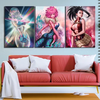 

3 Piece My Hero Academia Poster Boku No Hero Academia HD Anime Girl Wall Pictures Canvas Paintings for Home Decor Wall Art