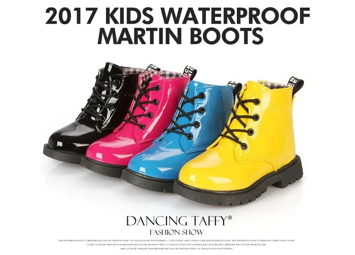 New 2017 Winter Children Shoes PU Leather Waterproof Martin Boots Kids Snow Boots Brand Girls Boys Rubber Boots Fashion Sneakers (1)