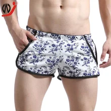 Бренд WJ, мужские повседневные шорты, сексуальные удобные пляжные шорты, мужские шорты, хлопковые боксеры, бермуды, мужские шорты для сна, шорты с g-карманами и принтом