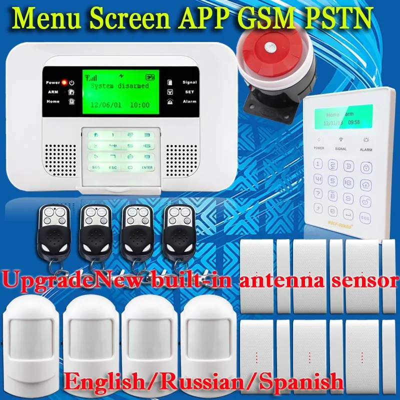 Free Shipping!PSTN GSM Alarm System Home Alarm systems&security for Home Security Motion Sensor+Wireless Touch Password Keypad