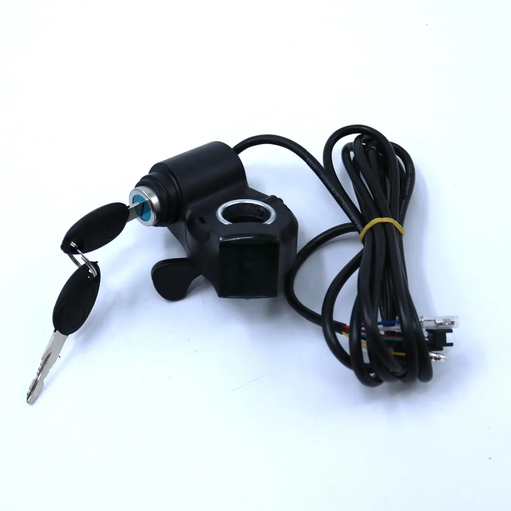 Discount New Design 12-80V X e-bike finger throttle both-way thumb gas handle with battery indicator 1