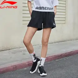 Li-Ning женские тренировочные спортивные шорты 86% полиэстер 14% спандекс на сухой дышащей комфортной спортивные шорты AKSP036 WKD614