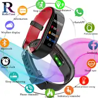 RollsTimi color screen smart bracelet Sports Smart Blood Pressure Monitor Heart Rate Pedometer Smart Watch women fitness tracker