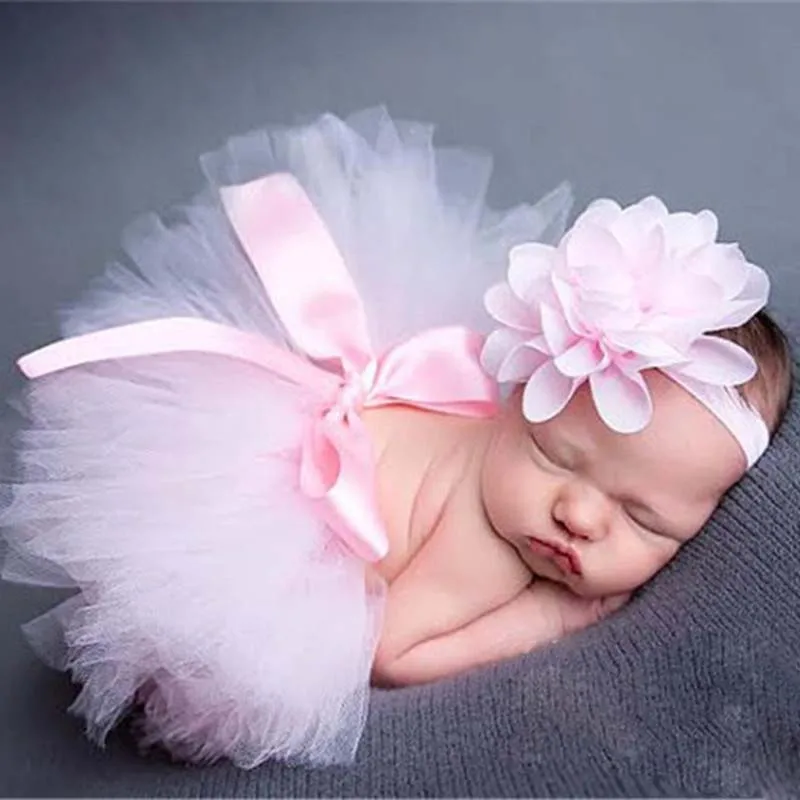 Юбка-пачка для новорожденных, детские костюмы для фотографии, женский цветочный венок, юбка-пачка, комплект, Сетчатое бальное платье для новорожденных, реквизит для фотосессии