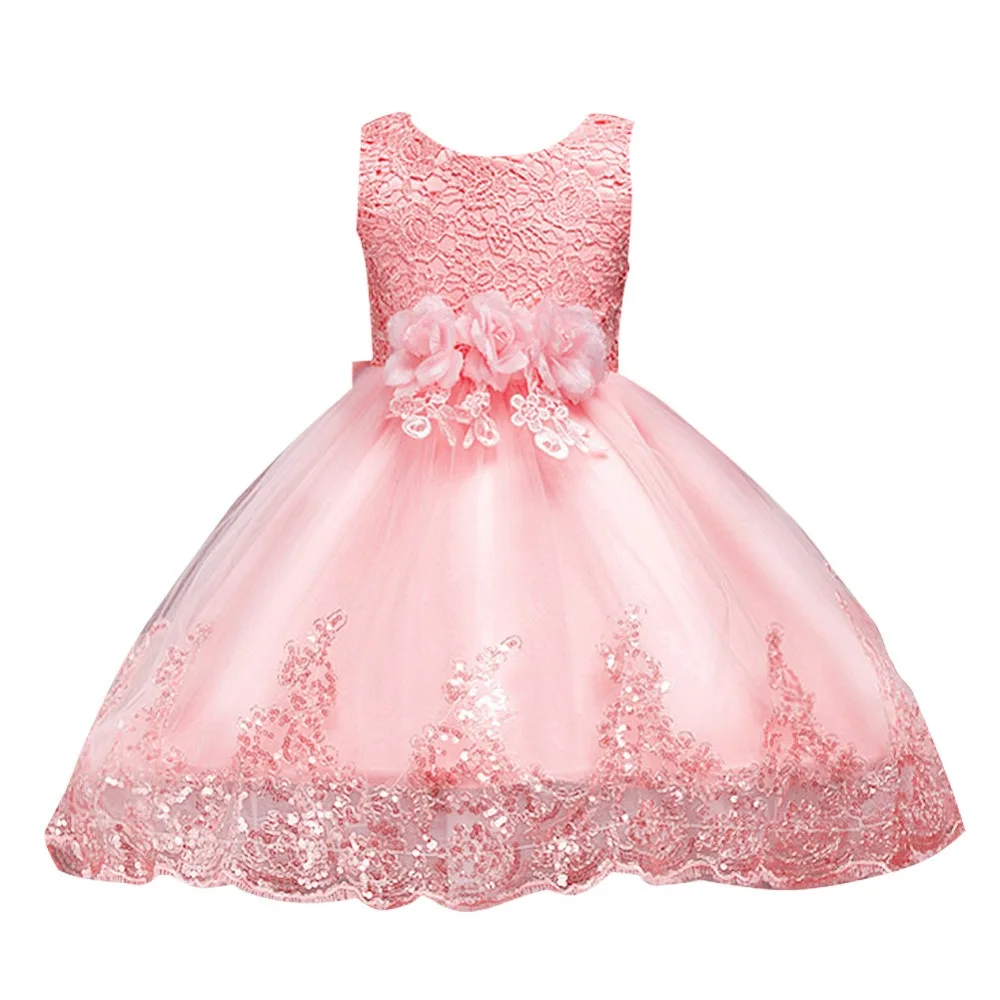 

Suquin Sleeveless Wedding Dress, Flower Dress Girl's Baby Dress Girl, Girl's Birthday Party Form Princess dress 3-10 Years Old