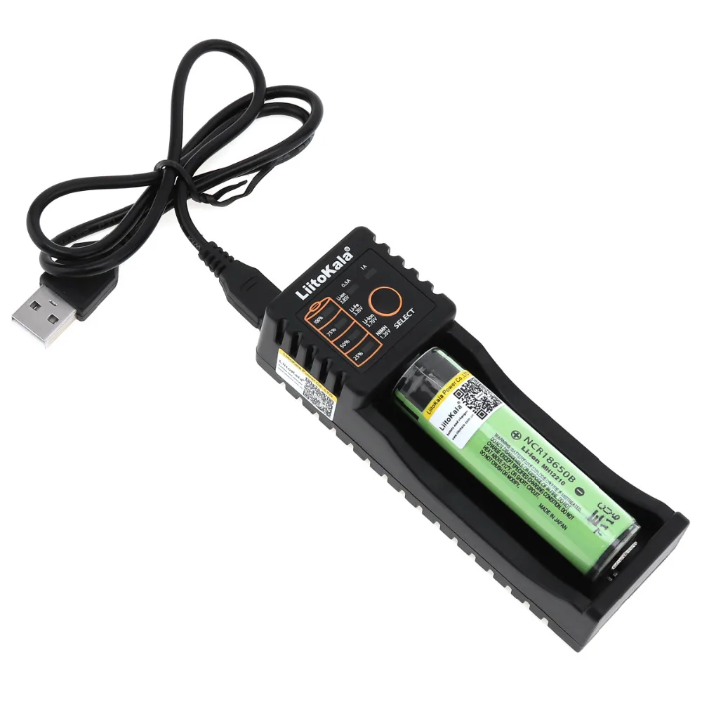 

1pcs Liitokala 3.7V 3400mAh 18650 Li-ion Rechargeable Battery with Protected PCB + Lii-100 USB 26650 18650 AAA AA Smart Charger