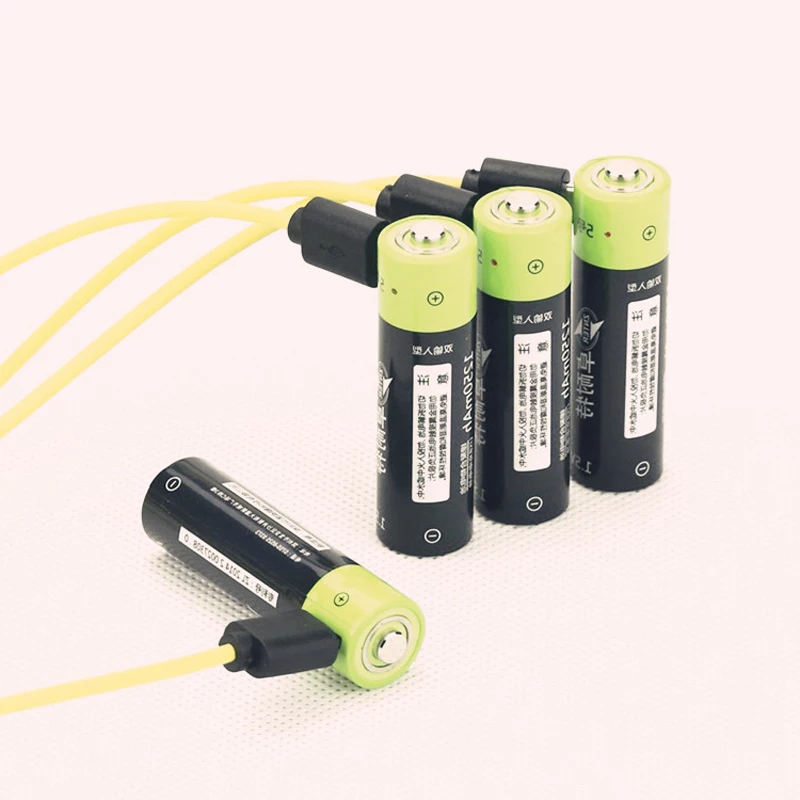 

Cncool NEW battery ! 4pcs 1.5V AA 1250MAH li-polymer lithium li-ion rechargeable battery with USB charging line