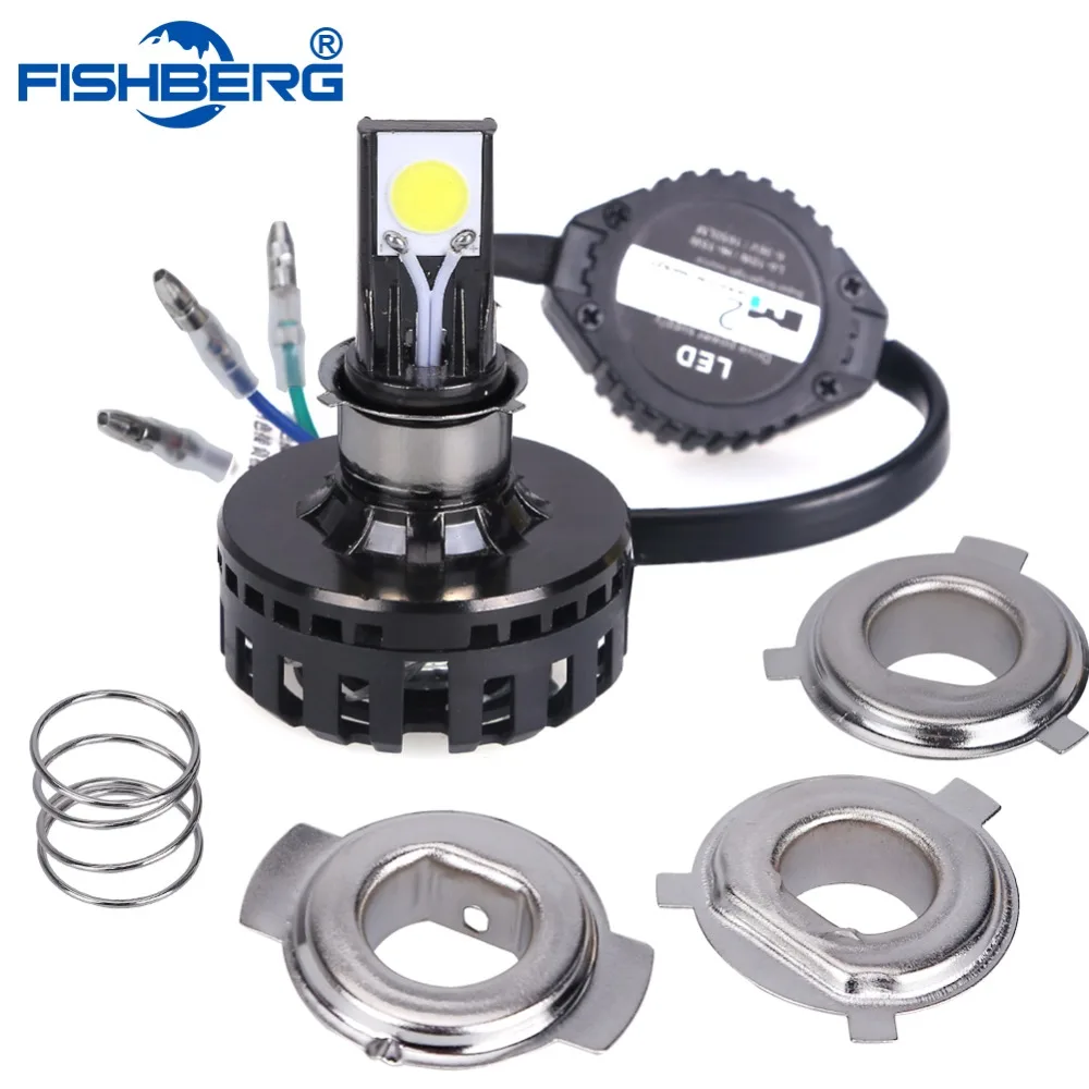 H4 15W LED Motorcycle Headlight Bulb 6000K 1650LM Hi Lo Beam 10W Low Beam Conversion Kit