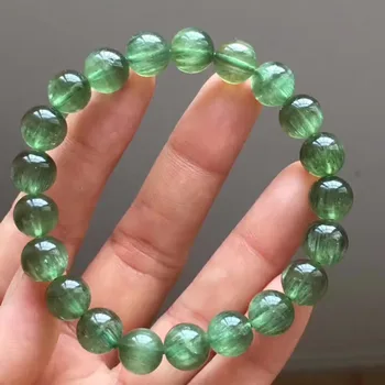 

Natural Green Apatite Cat Eye Crystal Round Beads Bracelet 10mm AAAA