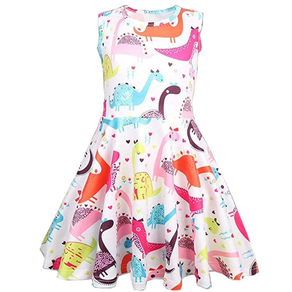 baby girl party dress New Baby Dresses birthday dress girl summer clothes for kids girl Cartoon Print Tunic Casual