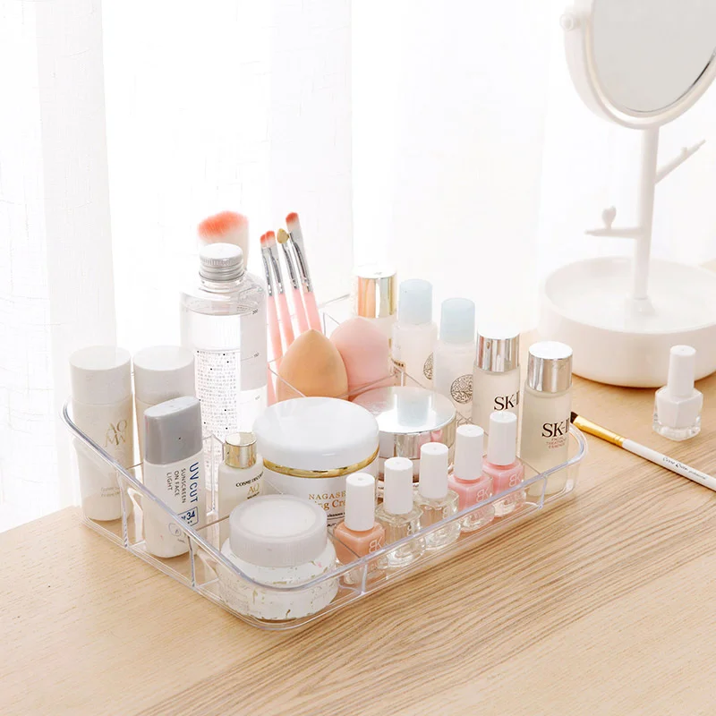 MeyJig Makeup Cosmetic Storage Box Desk Bathroom Organizer Large Capacity Makeup Display Case Brush Lipstick Holder 2