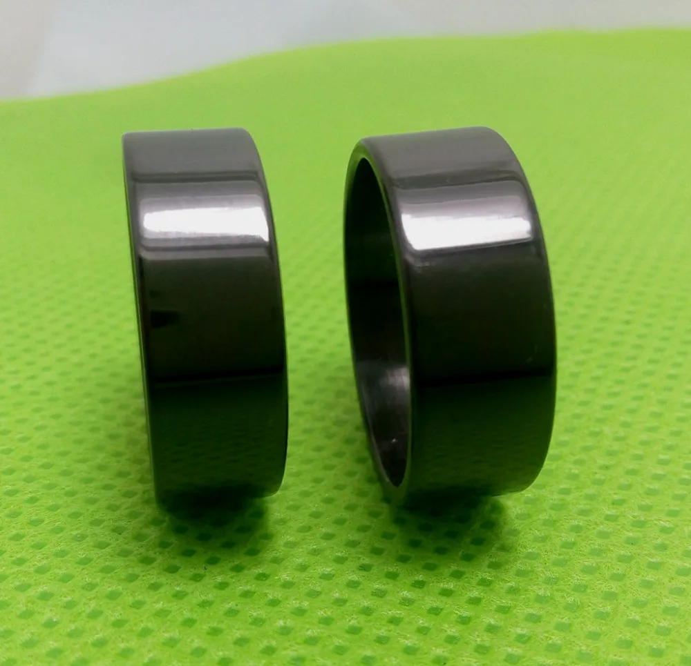 50pcs Stainless Steel Black Rings 8mm Men's Classic Stainless Steel Wedding Band Rings Jewelry wedding rings