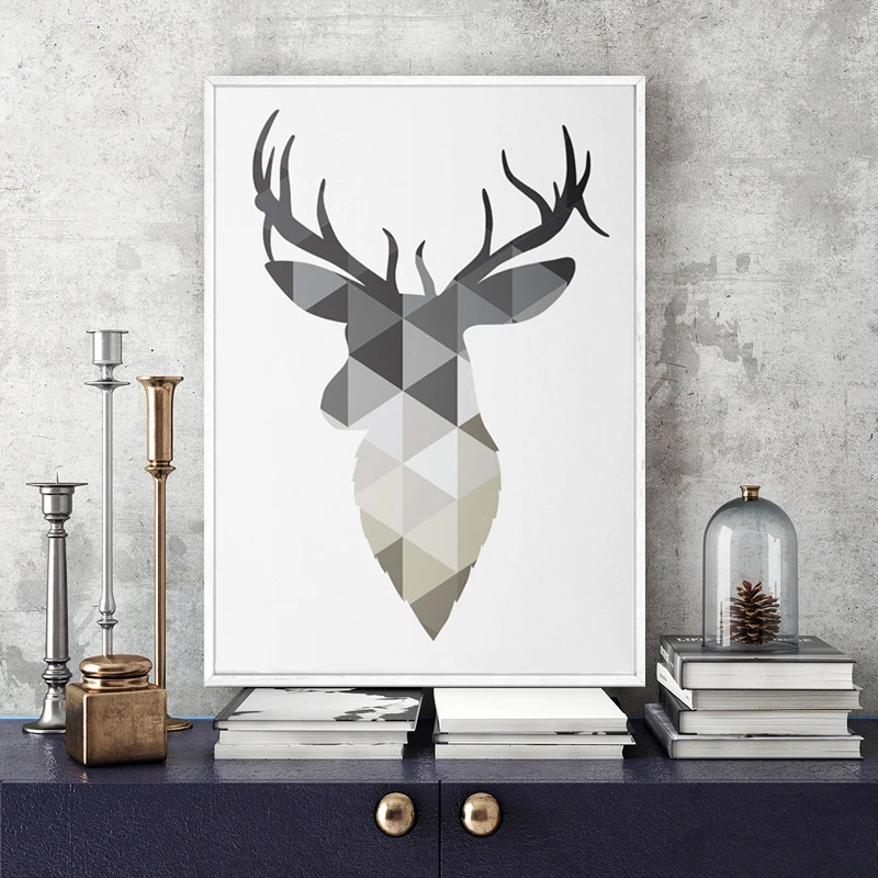 Retro Deer Minimalism Canvas Art Poster Nordic Prints Home Wall Decoration 