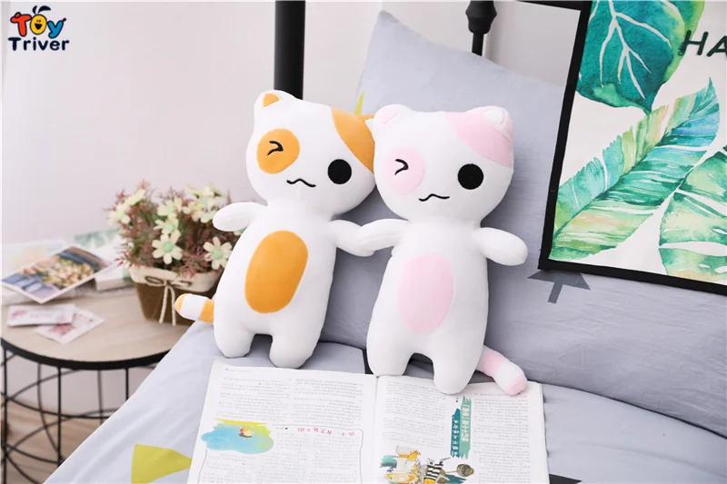 Kawaii Neko Atsume кошка кошечка плюшевая игрушка длинная подушка мягкая кукла малыши