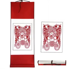 Free Shipping 28.5*78cm Wall hanging decorative paper-cut scroll/ Chinese calligraphy type scroll of paper-cut out AB25