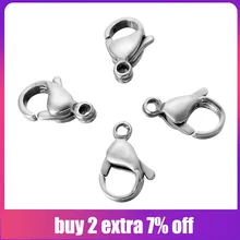 О, 50 шт в наборе, Нержавеющая сталь застежками Крючки для бижутерии, материал для рукоделия изготовление браслета ожерелья ювелирные изделия аксессуары 9/10/12 мм