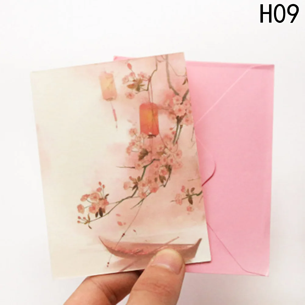 Красивая новая модель творческий ретро Китайский Стиль пожелания открытка для студентов Канцелярский набор - Цвет: H09
