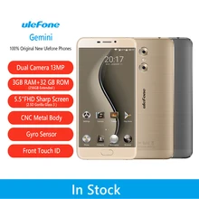 Ulefone близнецы мобильных телефонов mt6737t 1.5 ГГц quad core 32 г rom 3 г ram android 6.0 смартфон 5.5 дюймов otg передняя touch id 13mp + 5mp