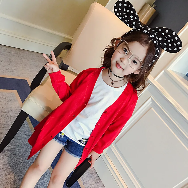 

2018 Long Single Breasted Sweaters For Girls Spring Crochet Cardigan Children Pretty Loose Knitted Sweater Kids Girls Cardigan
