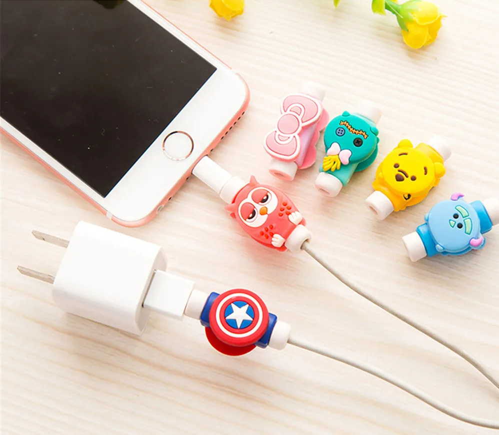 

Lovely Cartoon Charger Cable Winder Protective Saver Data Line Protector Earphone Cord Protection Sleeve Wire Cover Organizer