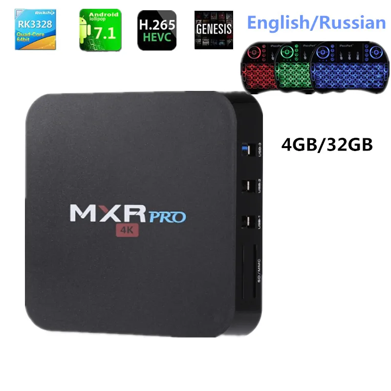 4GB RAM 32GB ROM MAX MXR PRO Android 7.1 Smart TV Box RK3328 Quad Core 2.4GHz WiFi VP9 H.265 UHD MXR PRO 4K Player