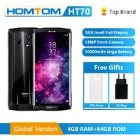 グローバルバージョン HOMTOM HT70 10000mAh 4 ギガバイト 64 ギガバイトの携帯電話 6.0 インチオクタ · コア 13MP フロント 16MP + 5MP デュアルリアカメラ指紋