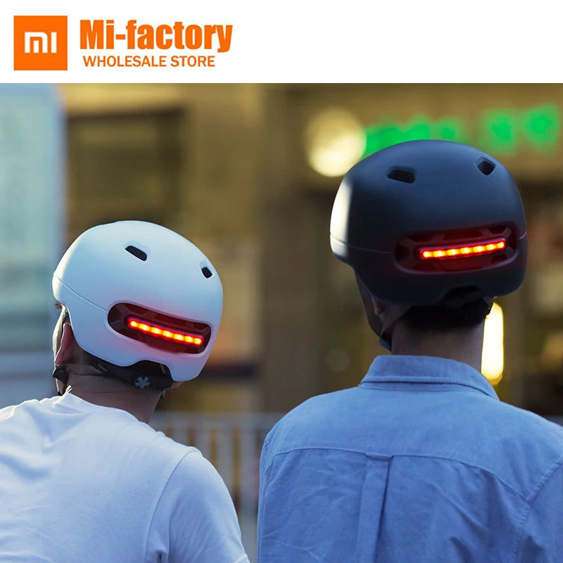 

New Xiaomi Smart4u Waterproof Bicycle Smart Flash Helmets Matte Long Use Helmet Back Light Mountain Road Scooter For Men Women