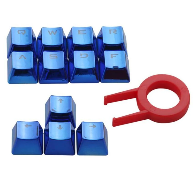 DIY Keycap PBT с подсветкой, полупрозрачные металлические гальванические клавиши для механической клавиатуры, 12 стандартных накладных ключей