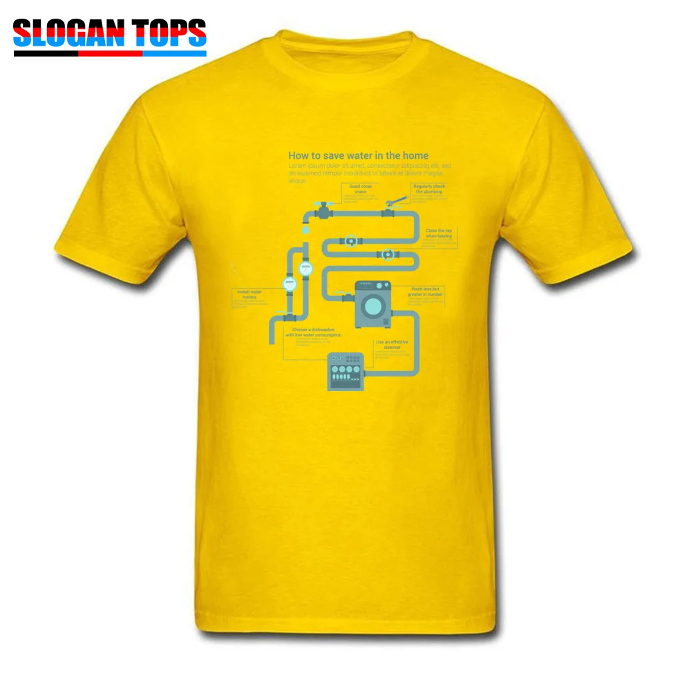  Men T-shirts how to save water Cool Tops Shirts 100% Cotton Fabric O-Neck Short Sleeve Casual Top T-shirts Summer/Autumn how to save water yellow