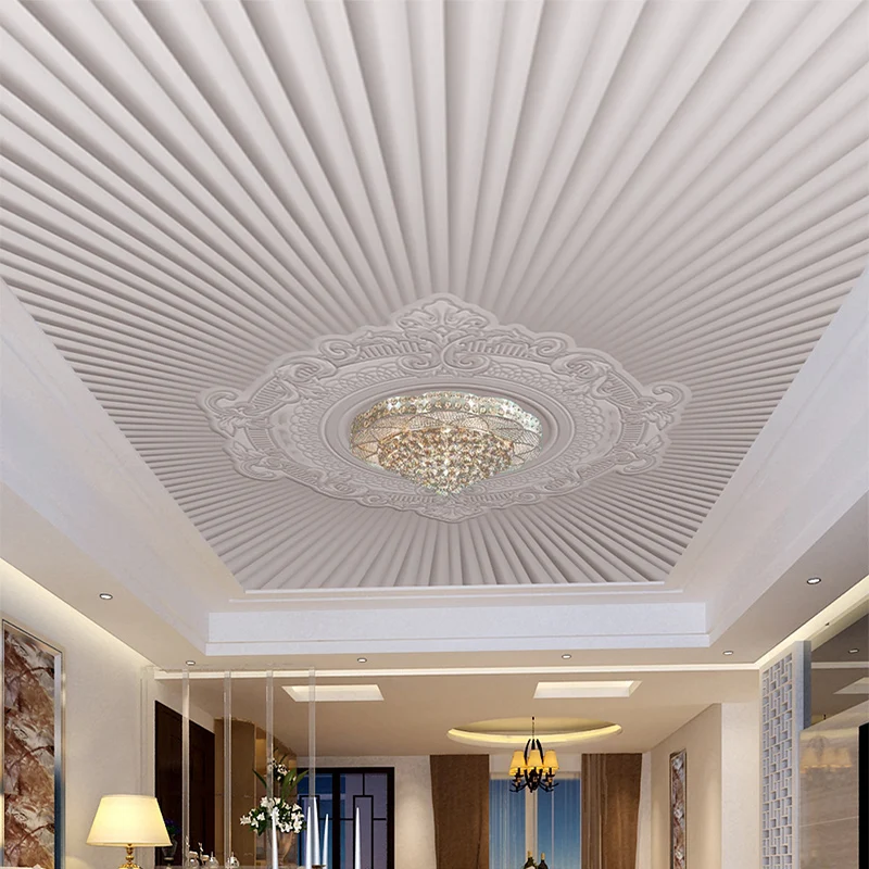 Европейский стиль 3D узор потолок Зенит настенная бумага современная простая полоса фото обои для гостиной кабинет домашний декор