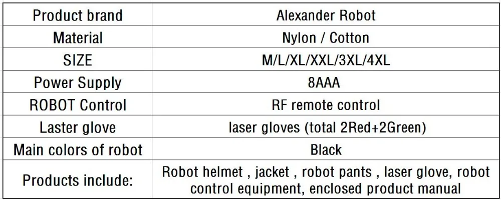 LED робот костюм/LED Костюмы/Легкие костюмы/LED Робот костюмы/Александр робот