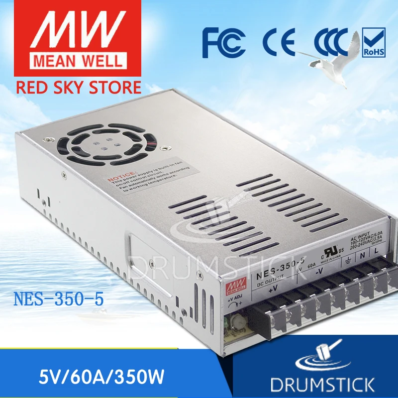 

Hotsale MEAN WELL NES-350-5 5V 60A meanwell NES-350 5V 300W Single Output Switching Power Supply