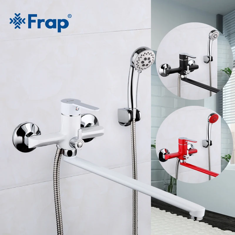 Billig Frap 1 set 340mm Outlet rohr Multi farbe Bad dusche wasserhahn Messing körper oberfläche Spray malerei dusche kopf f2241 F2242 F2243